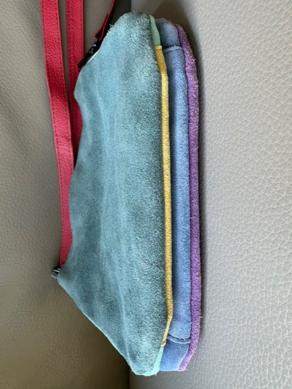 SORUKA small Women's suede leather crossbody bag multicolour animal print front - Picture 10 of 16